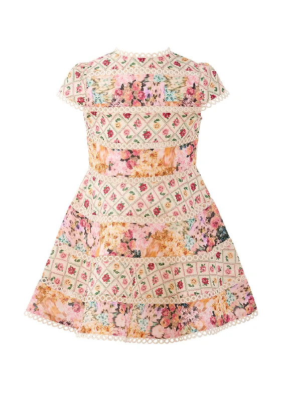 Flattering pink ruffle short mini dress-Lilah Floral Mini Dress (Baby)