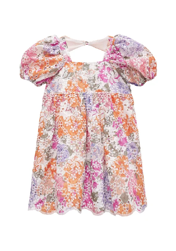 Japanese Mori-style cotton mini dress-Alegra Embroidered Dress (Baby)