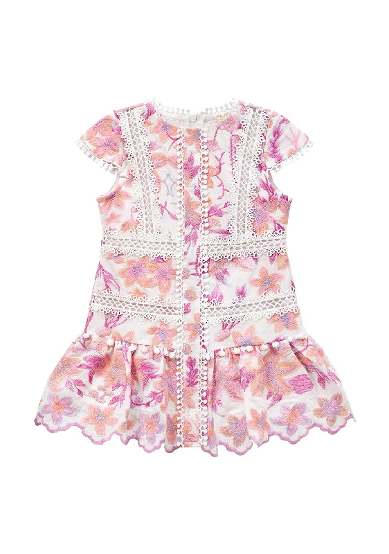 Affordable student casual mini dress-Tiffany Embroidered Dress (Baby)