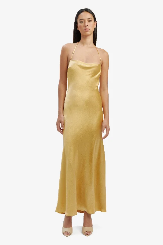 Maxi Dress For Resort Wear -Carlen Maxi Dress - Gold