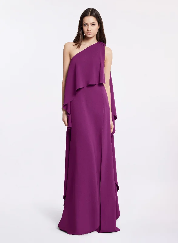 Maxi Dress With Open Back -Asymmetric Long Dress