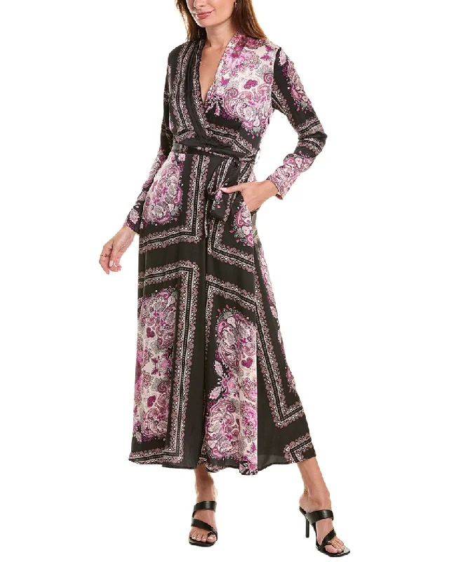 Maxi Dress With Pleated Details -Gracia Paisley Maxi Dress