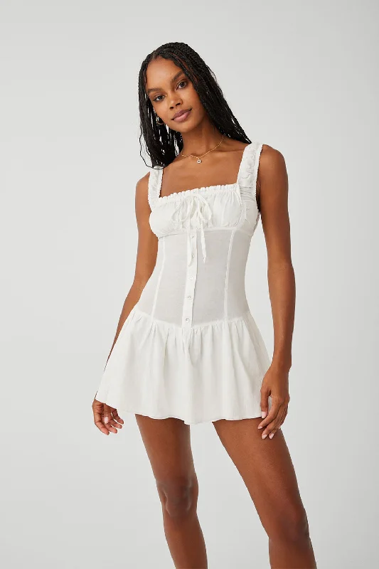 Sexy deep V bodycon nightclub mini dress-Christa Ruffle Mini Dress - Sunrose