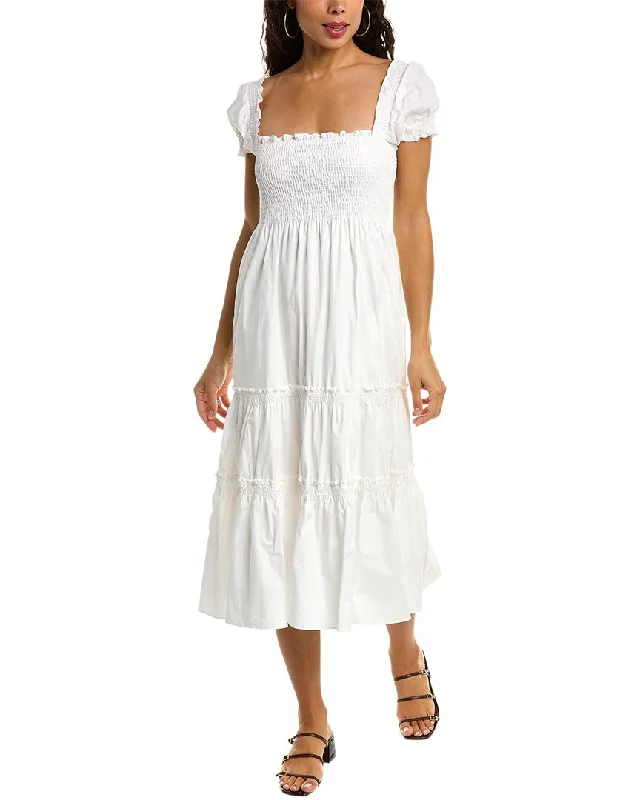 Maxi Dress With Flowing Skirt -O.P.T. Square Neck Smocked Maxi Dress