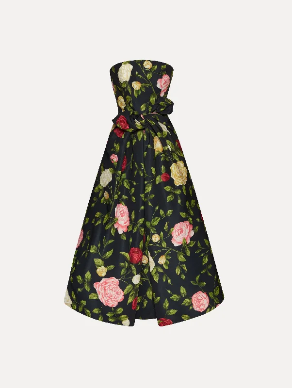 Cocktail dress with bow -English Rose Faille Dress