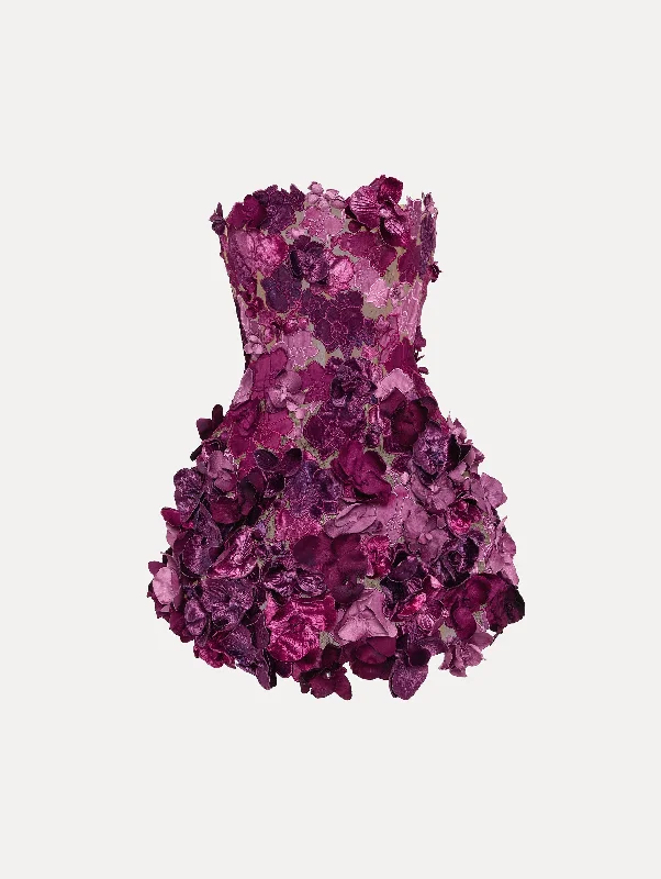 Cocktail dress with shimmer -Orchid Embroidered Cocktail Dress