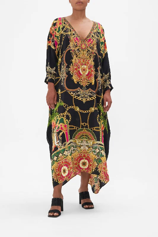 Midi Dress For Party -MIDI KAFTAN WITH CUFF JEALOUSY AND JEWELS