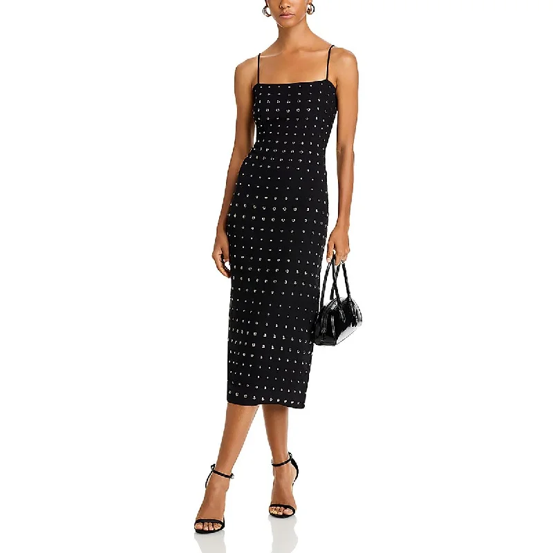 Midi Dress For Resort Wear -Womens Below Knee Studded Midi Dress