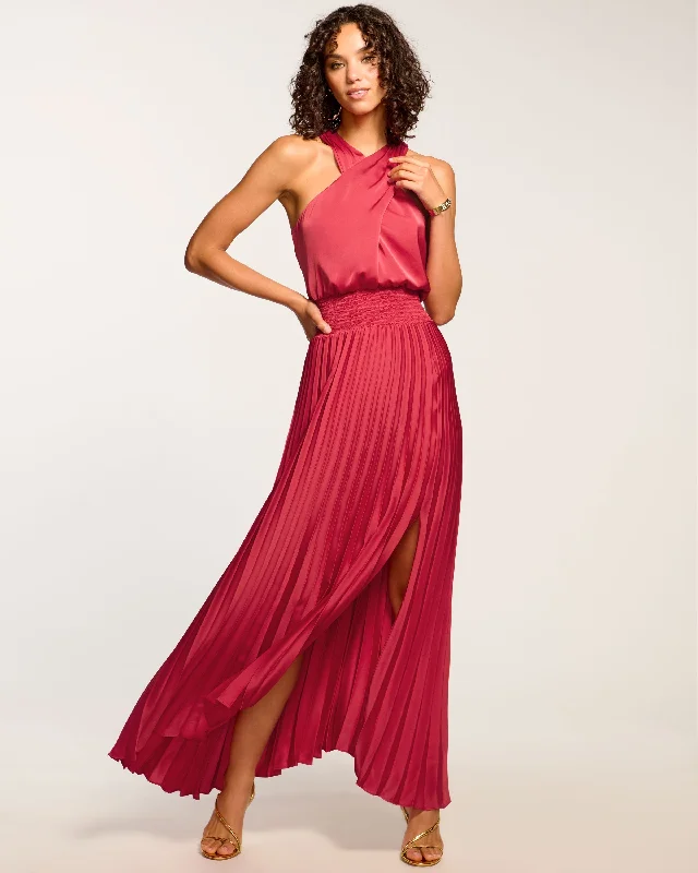 Maxi Dress With Open Back -Arina Halter Maxi Dress