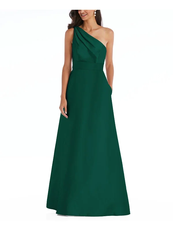 Maxi Dress With Ruffles -Womens Belted Maxi Evening Dress