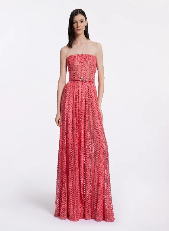 Maxi Dress With Cowl Neck -Macramé Long Dress