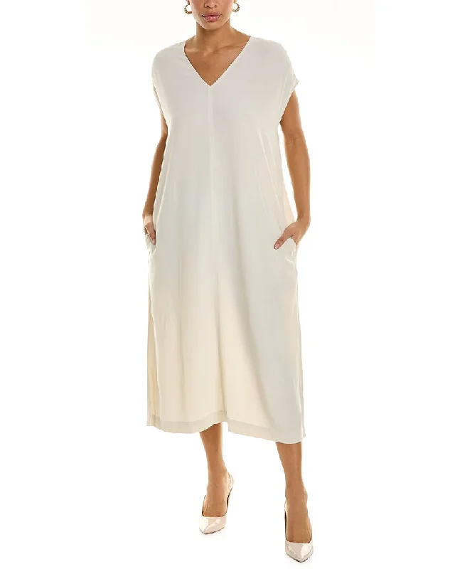 Maxi Dress With Tulle -EILEEN FISHER V-Neck Maxi Dress