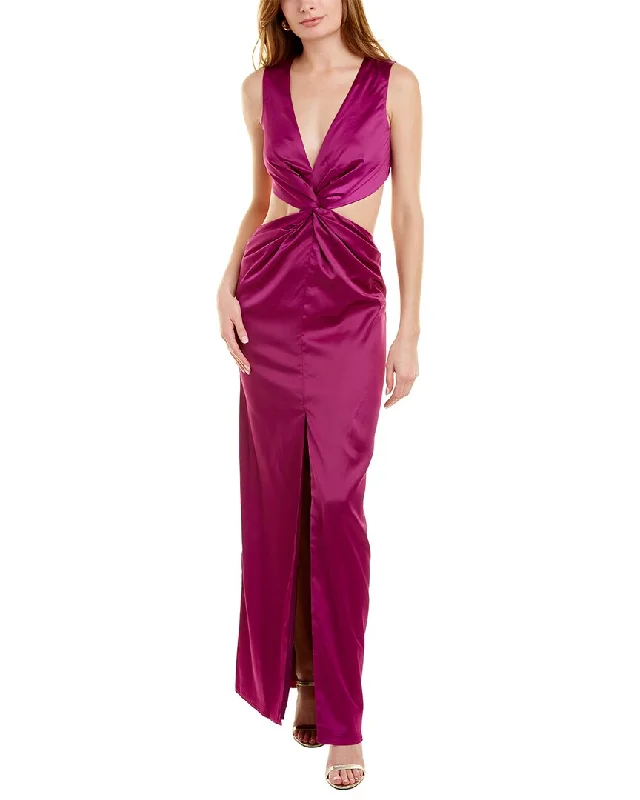 Maxi Dress With Split Front -One Social by Badgley Mischka Cutout Maxi Dress