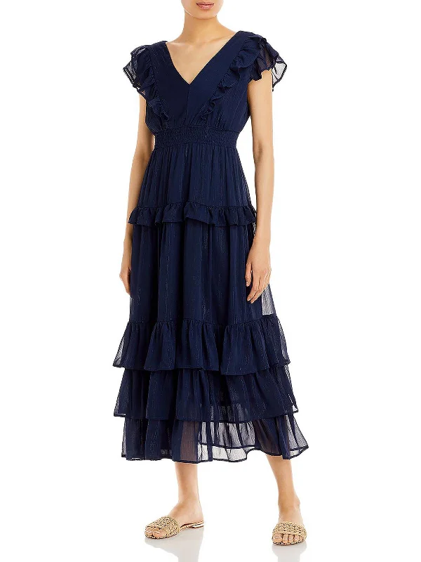 Maxi Dress For Casual Wear -Womens Tiered Long Maxi Dress