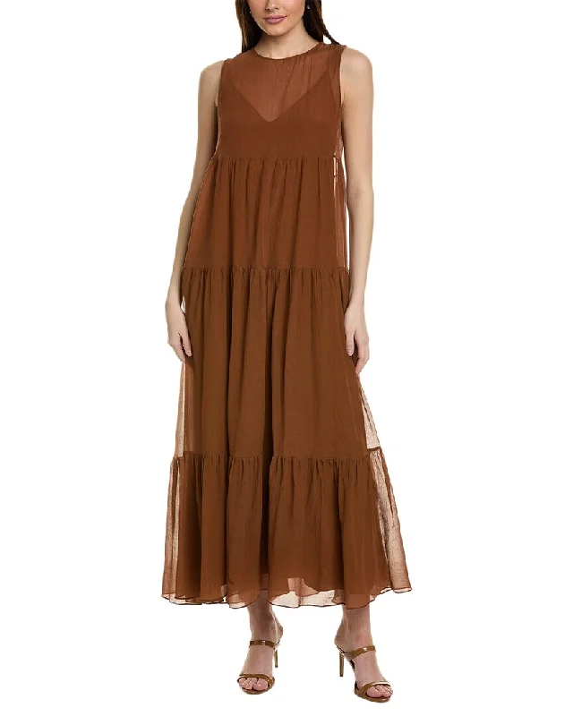 Plus Size Maxi Dress -Max Mara Studio Fago Silk-Blend Maxi Dress