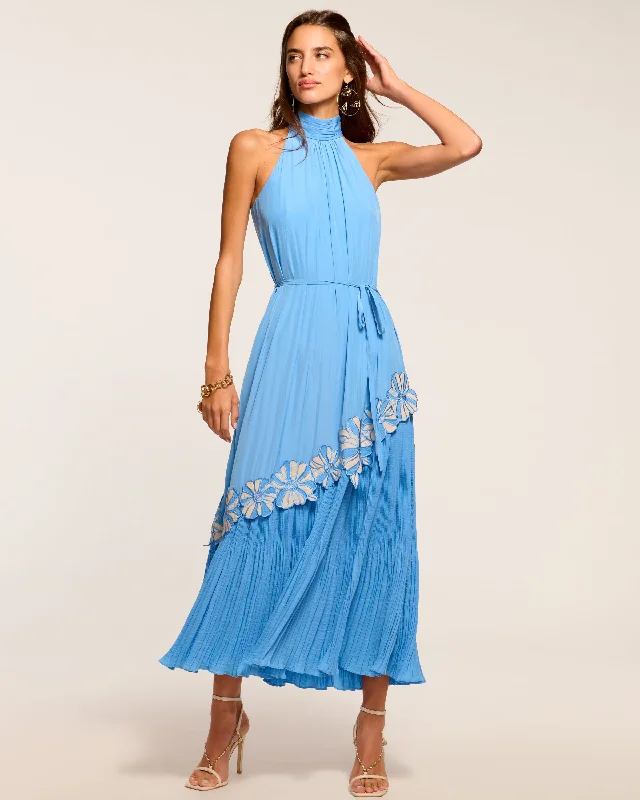 Maxi Dress For Bridesmaid -Eleah Embellished High Neck Maxi Dress