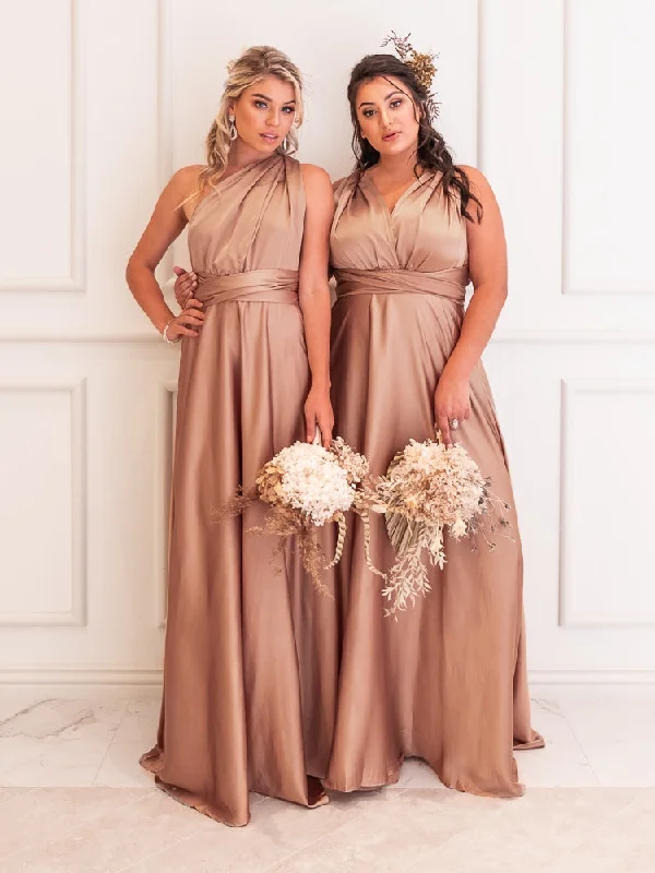 Maxi Dress For Evening Gala -Roman Multiway Maxi Dress - Mocha