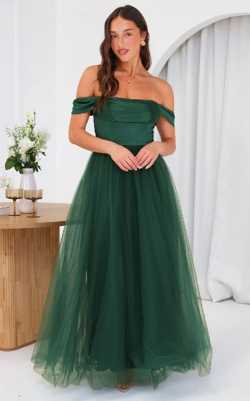 Floral Maxi Dress -Parilio Maxi Dress - Emerald