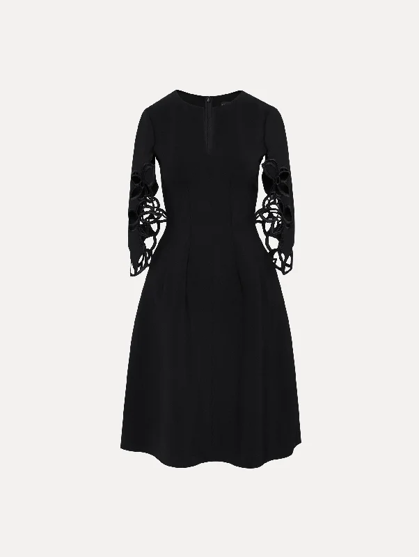 Plus size cocktail dress -Orchid Sleeve Split Neck Dress