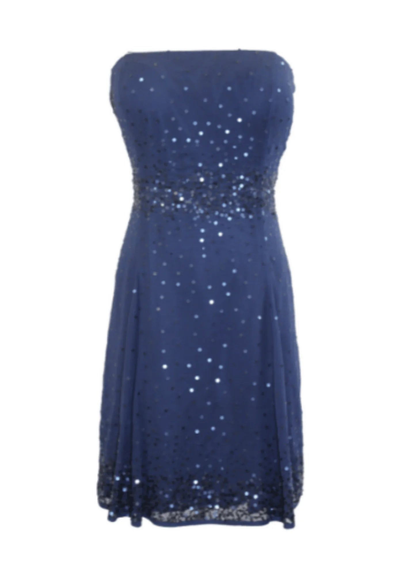 Winter fleece-lined knit mini dress-BLUE SEQUINED MINI DRESS