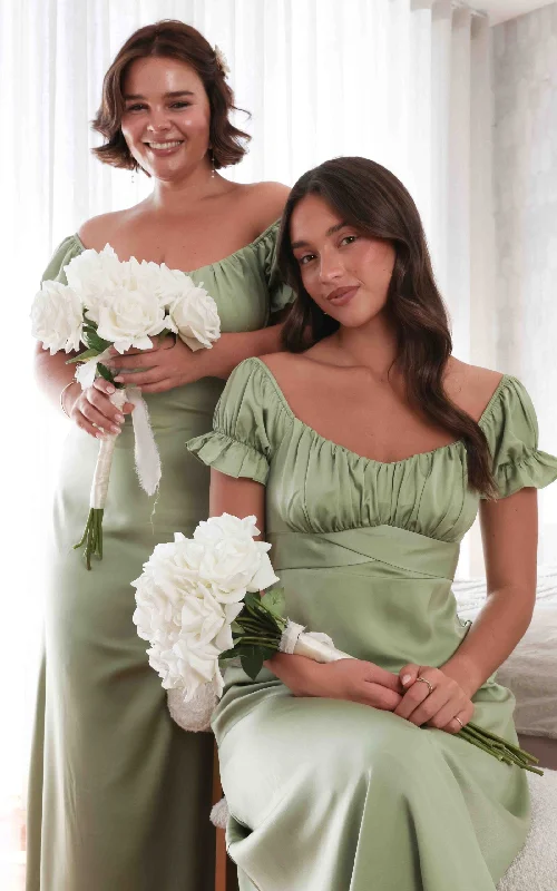 Formal Maxi Dress -Jolene Maxi Dress - Olive Sage