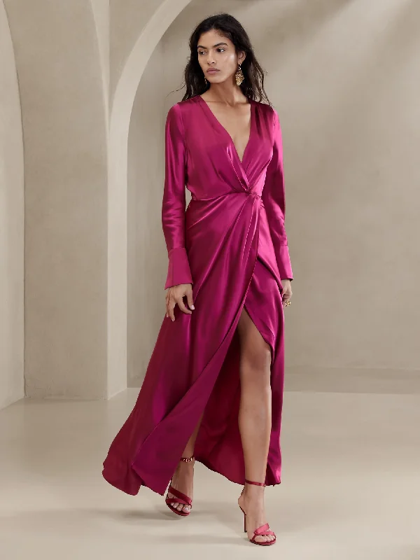 Maxi Dress With Belt -Etude Silk Maxi Dress