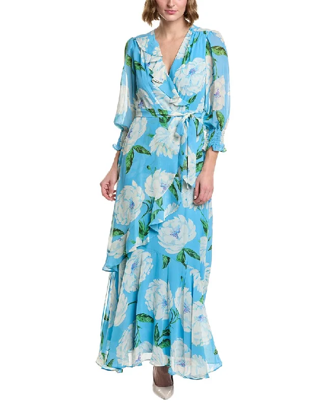 Maxi Dress For Winter Wedding -Taylor Printed Chiffon Maxi Dress