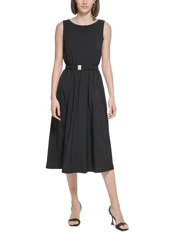 Midi Dress For Fall -Womens A Line Midi Wear To Work Dress