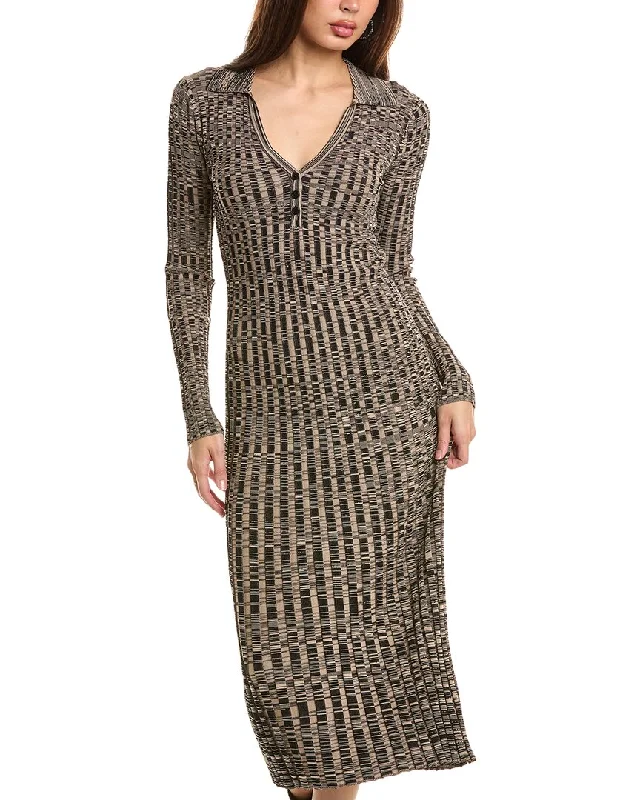 Midi Dress For Christmas Party -Elie Tahari Rib Polo Midi Dress