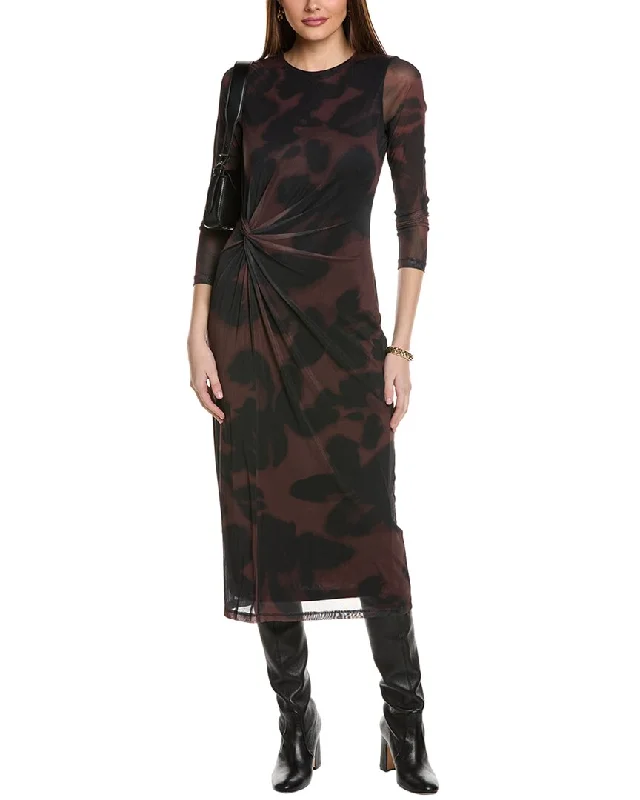 Midi Dress With Geometric Patterns -Kenneth Cole Knotted Midi Dress