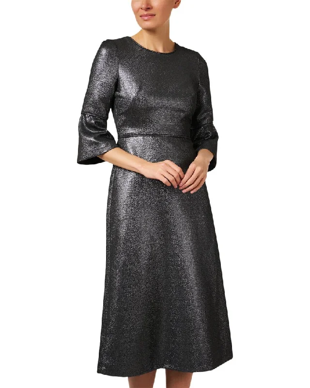 Midi Dress With Open Back -Jane Renata Metallic Wool, Silk & Cashmere-Blend Midi Dress