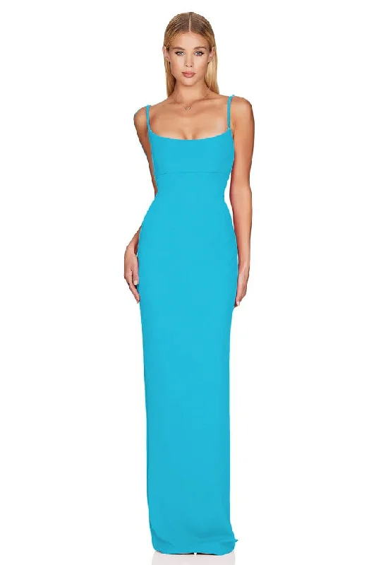 Maxi Dress With Pleated Skirt -Nookie Bailey Maxi Dress - Blue