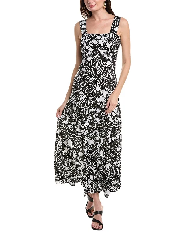 Maxi Dress With Color Block Design -Vince Camuto Tiered Maxi Dress