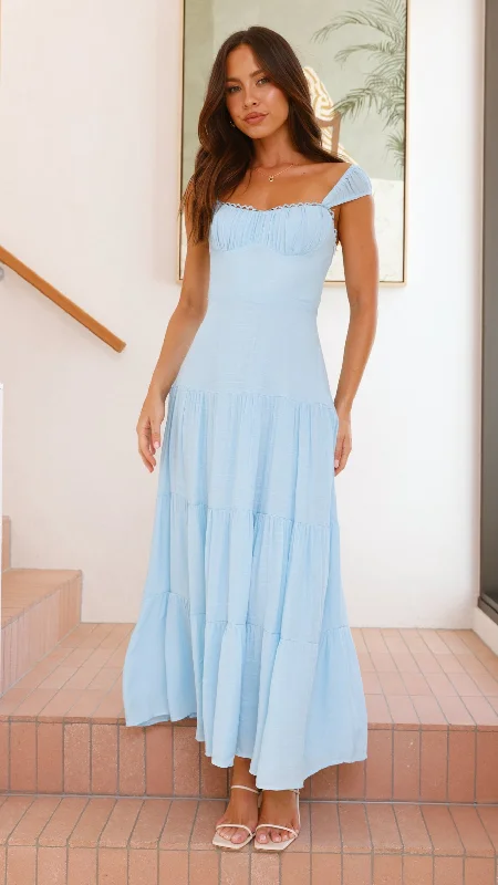 Maxi Dress For Winter Wedding -Pasca Maxi Dress - Blue