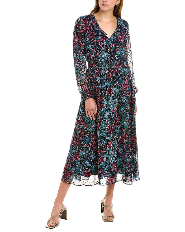 Maxi Dress With Textured Fabric -Nanette by Nanette Lepore Swiss Dot Maxi Dress