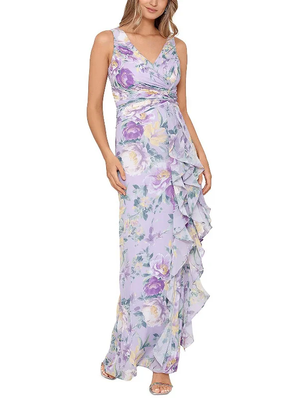 Maxi Dress For Resort Wear -Womens Floral Twist Front Maxi Dress