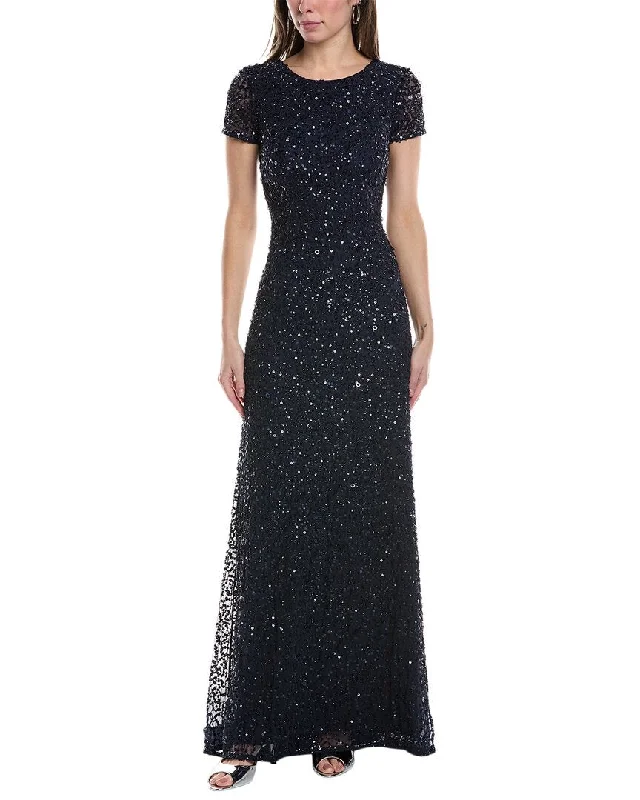 Maxi Dress With Silk Finish -Adrianna Papell Sequin Maxi Dress