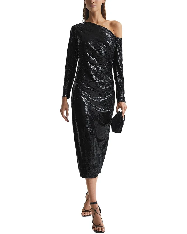 Midi Dress With Drop Waist -Reiss Jodie Sequined Midi Dress