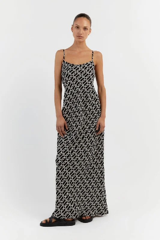 Maxi Dress For Date Night -IZZIE CHAIN SCOOP SLIP MAXI DRESS