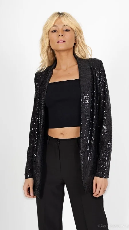 Cocktail dress for wedding -A2075 Black Sequin Blazer