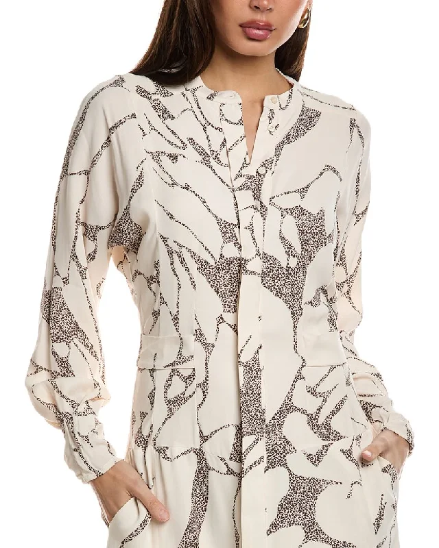 Midi Dress With Side Pockets -Reiss Darcy Print Belted Midi Shirt Dress