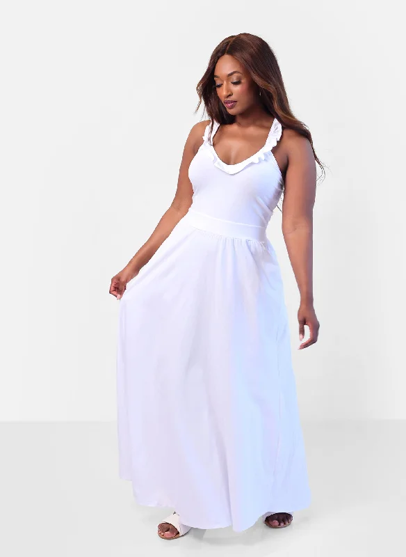 Maxi Dress With Belt -Perfect Match Cotton Skater Maxi Dress