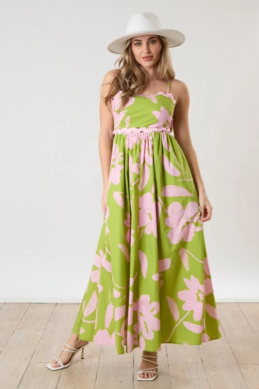 Maxi Dress With Beading -Sweet Caroline Ric Rac Floral Maxi