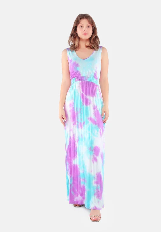 Maxi Dress For Beach -Tie Dye Summer Maxi Dress