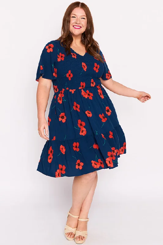 Maxi Dress With Side Pockets -Tilley Red Poppy Fields Dress