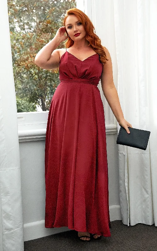 Maxi Dress For Casual Wear -Cherish Dress - Burgundy