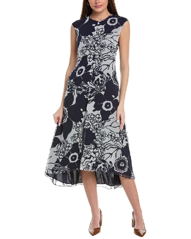 Midi Dress With Velvet Fabric -Reiss Becci Floral Midi Dress