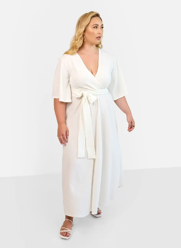 Maxi Dress With Silk Finish -Bianca Faux Wrap Maxi Dress