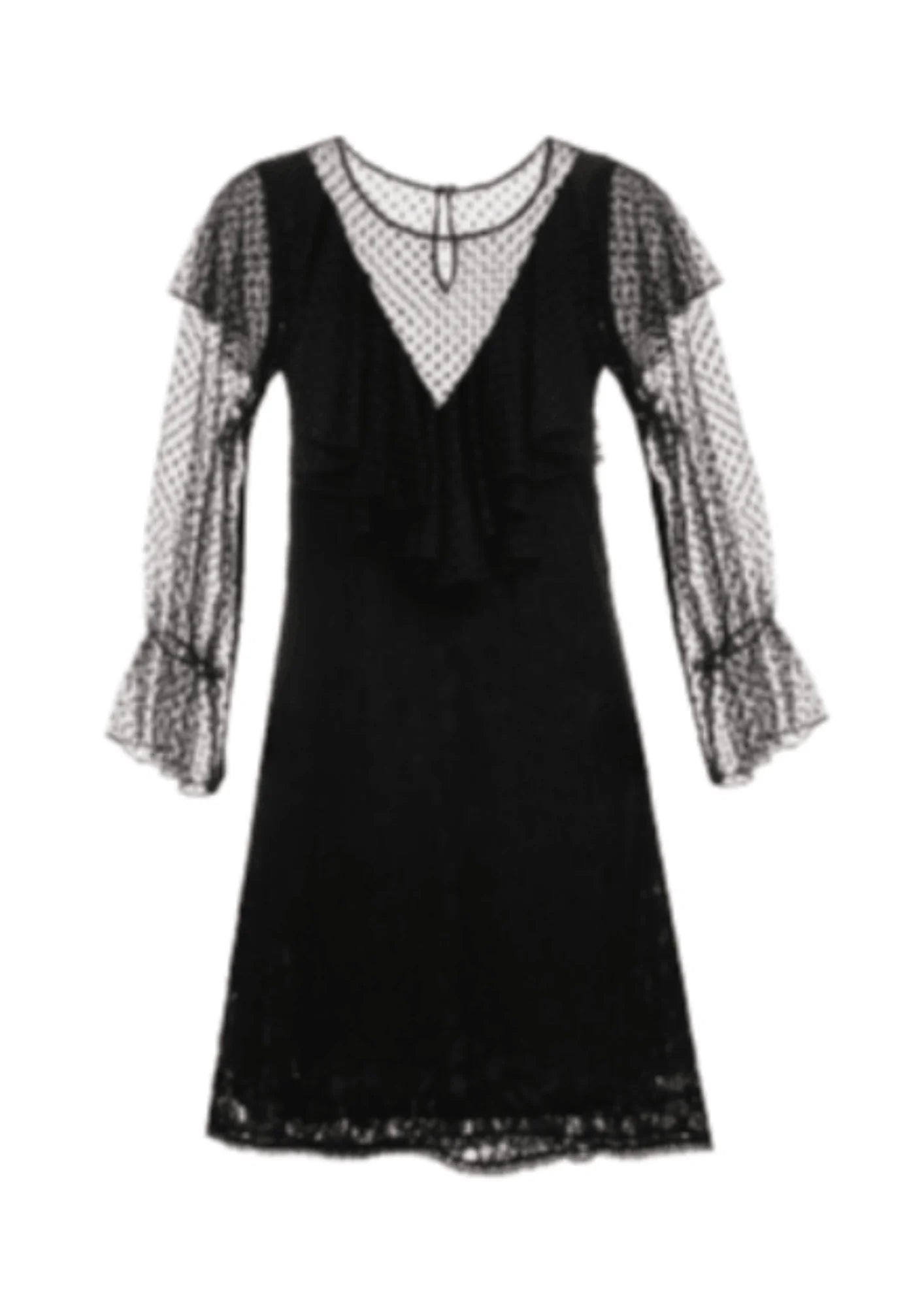 Winter fleece-lined knit mini dress-BLACK MINI DRESS