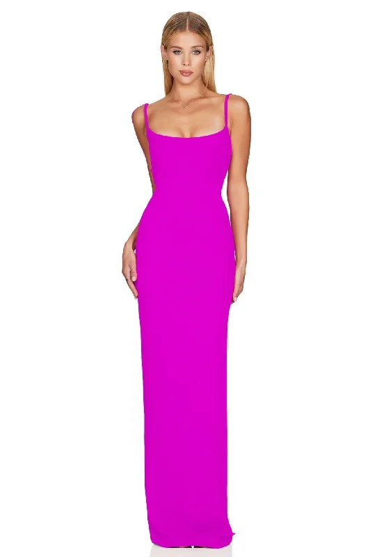 Maxi Dress With Sheer Details -Nookie Bailey Maxi Dress - Electric Pink